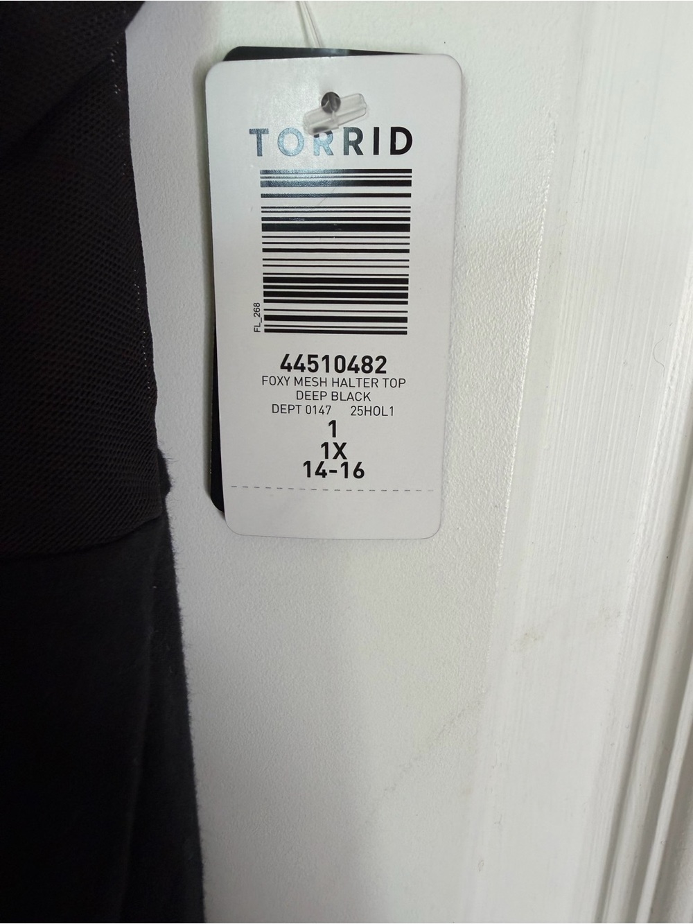 NWT Torrid Plus Size Foxy Sheer Black Halter Mesh-Panel Camisole. Size 1X - Picture 2 of 6